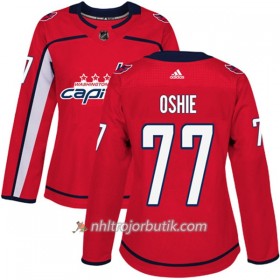 Dame Ishockey Washington Capitals Tröja T.J. Oshie 77 Adidas 2017-2018 Röd Authentic